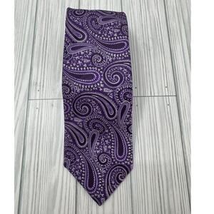 Haines & Bonner of London All Silk Handmade Purple Paisley Formal Men's‎ Necktie